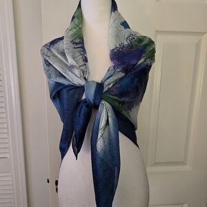 Max Studio Multicolored Artful Sea/Map Scarf